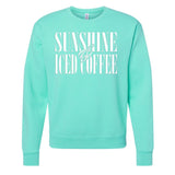 'Sunshine & Iced Coffee' PUFF Crewneck Sweatshirt from United Monograms