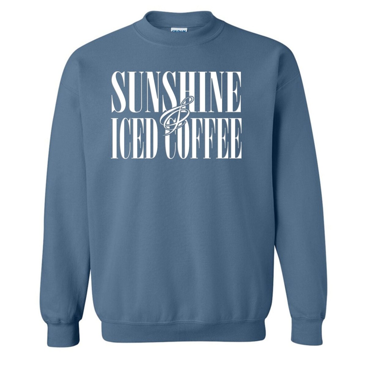 'Sunshine & Iced Coffee' PUFF Crewneck Sweatshirt from United Monograms