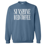 'Sunshine & Iced Coffee' PUFF Crewneck Sweatshirt from United Monograms