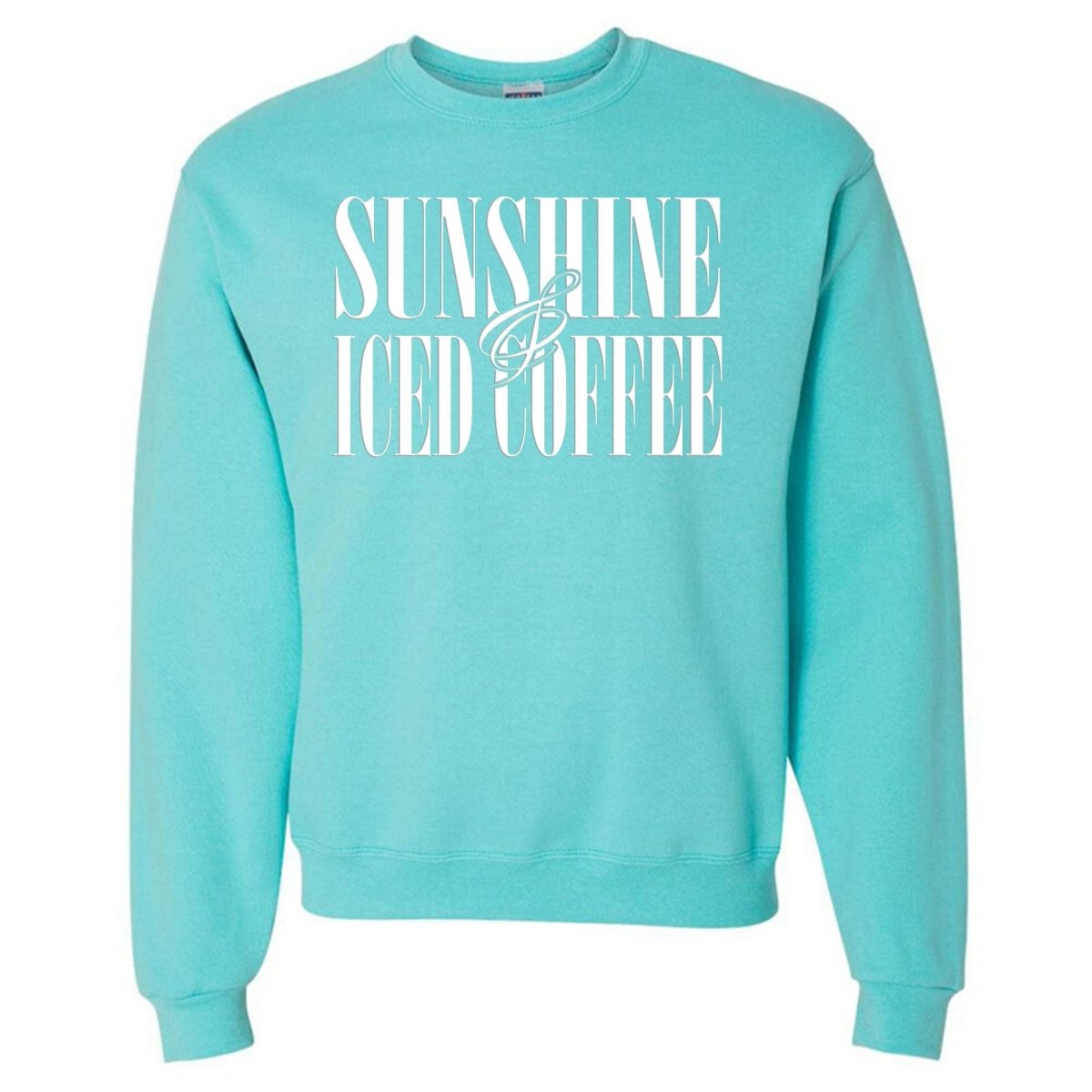 'Sunshine & Iced Coffee' PUFF Crewneck Sweatshirt from United Monograms