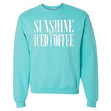 'Sunshine & Iced Coffee' PUFF Crewneck Sweatshirt from United Monograms