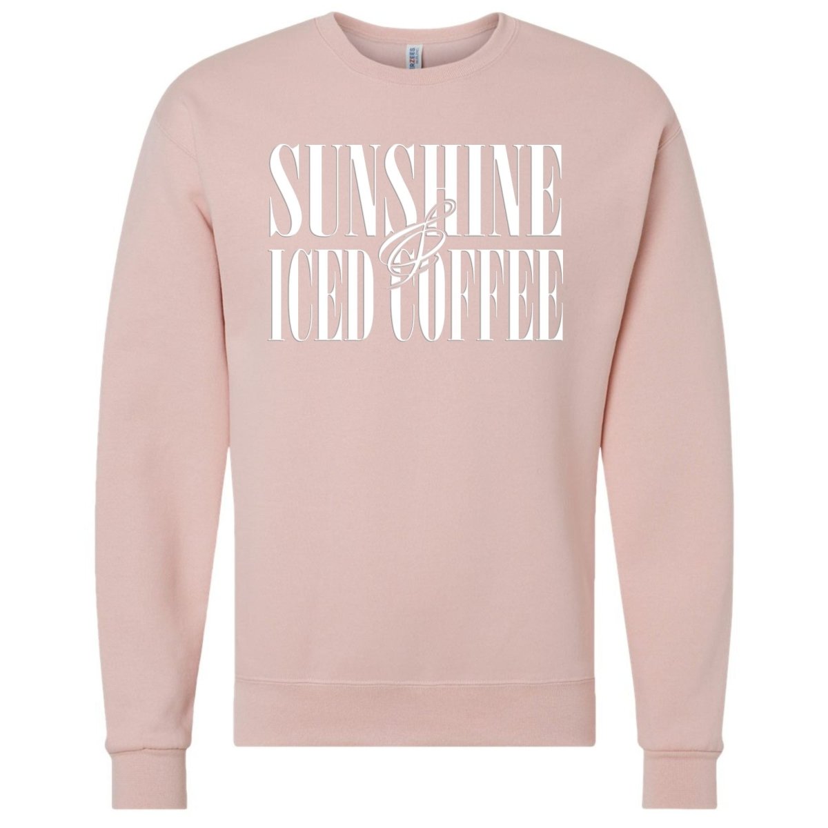 'Sunshine & Iced Coffee' PUFF Crewneck Sweatshirt from United Monograms