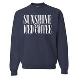 'Sunshine & Iced Coffee' PUFF Crewneck Sweatshirt from United Monograms