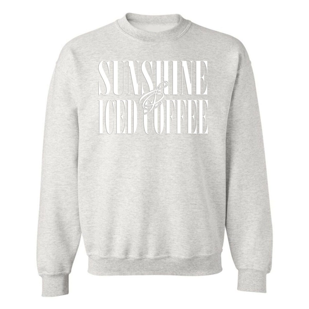 'Sunshine & Iced Coffee' PUFF Crewneck Sweatshirt from United Monograms