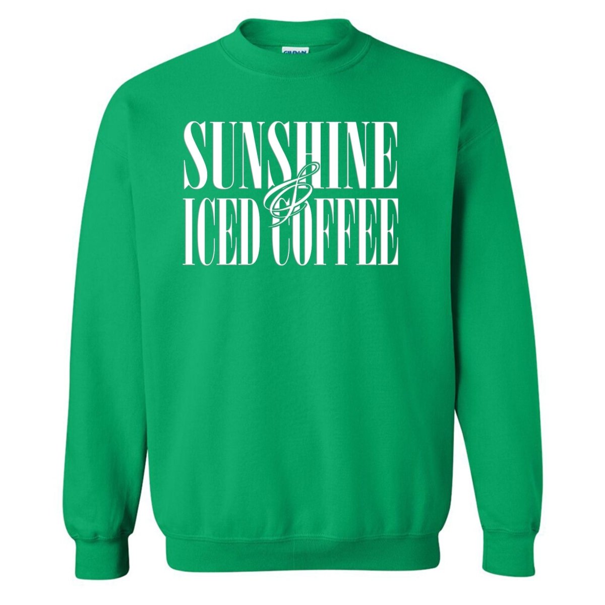 'Sunshine & Iced Coffee' PUFF Crewneck Sweatshirt from United Monograms