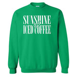 'Sunshine & Iced Coffee' PUFF Crewneck Sweatshirt from United Monograms