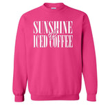 'Sunshine & Iced Coffee' PUFF Crewneck Sweatshirt from United Monograms