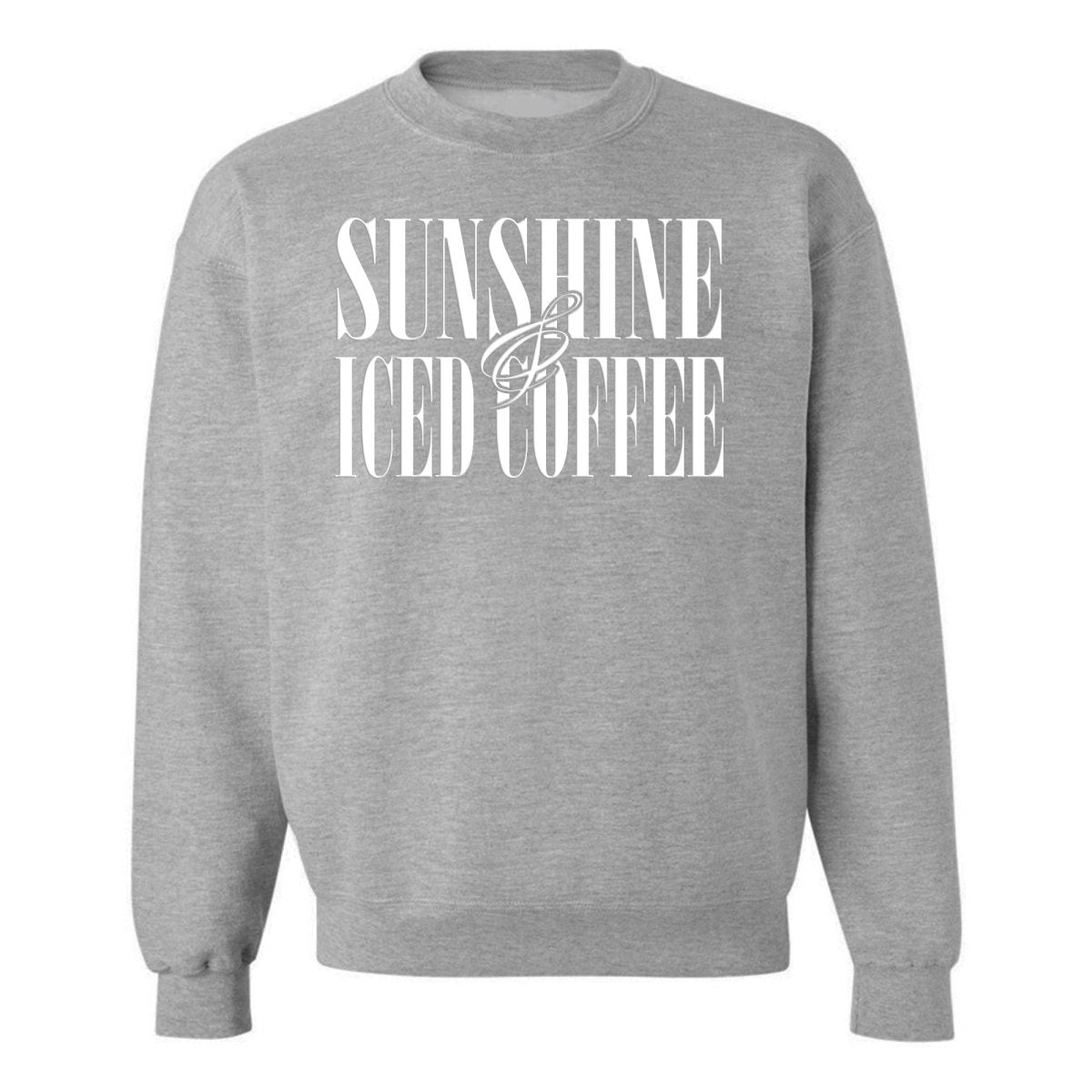 'Sunshine & Iced Coffee' PUFF Crewneck Sweatshirt from United Monograms