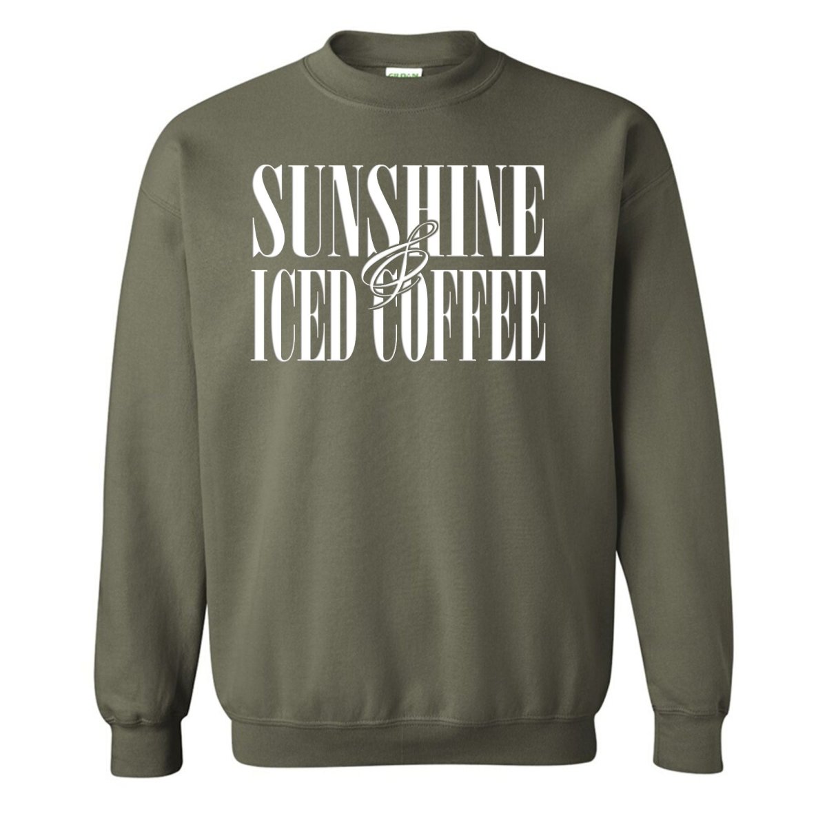 'Sunshine & Iced Coffee' PUFF Crewneck Sweatshirt from United Monograms