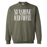 'Sunshine & Iced Coffee' PUFF Crewneck Sweatshirt from United Monograms