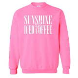'Sunshine & Iced Coffee' PUFF Crewneck Sweatshirt from United Monograms