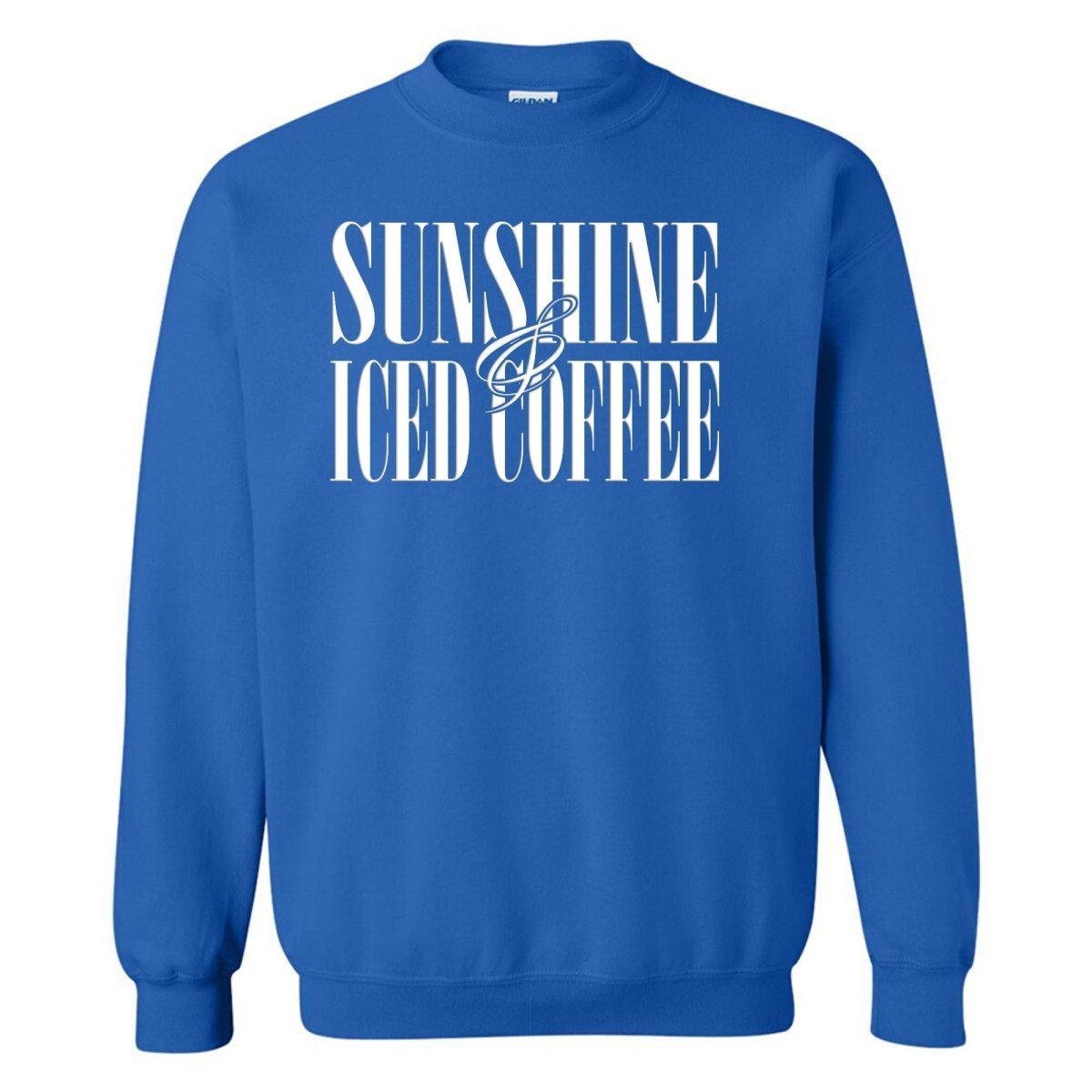 'Sunshine & Iced Coffee' PUFF Crewneck Sweatshirt from United Monograms