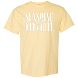 'Sunshine & Iced Coffee' PUFF T-Shirt from United Monograms