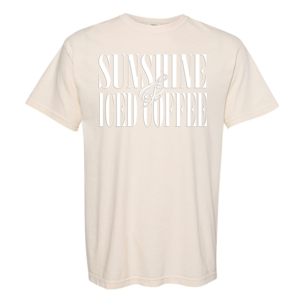 'Sunshine & Iced Coffee' PUFF T-Shirt from United Monograms