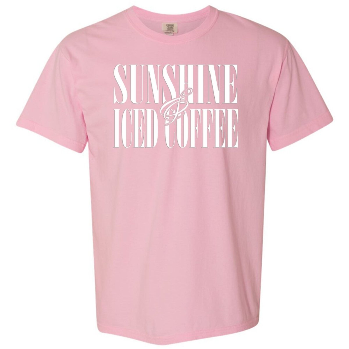 'Sunshine & Iced Coffee' PUFF T-Shirt from United Monograms
