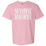 'Sunshine & Iced Coffee' PUFF T-Shirt from United Monograms