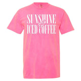 'Sunshine & Iced Coffee' PUFF T-Shirt from United Monograms
