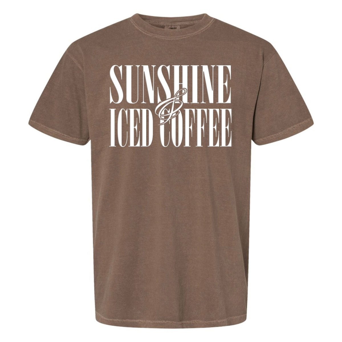 'Sunshine & Iced Coffee' PUFF T-Shirt from United Monograms