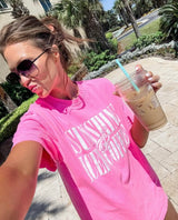 'Sunshine & Iced Coffee' PUFF T-Shirt from United Monograms