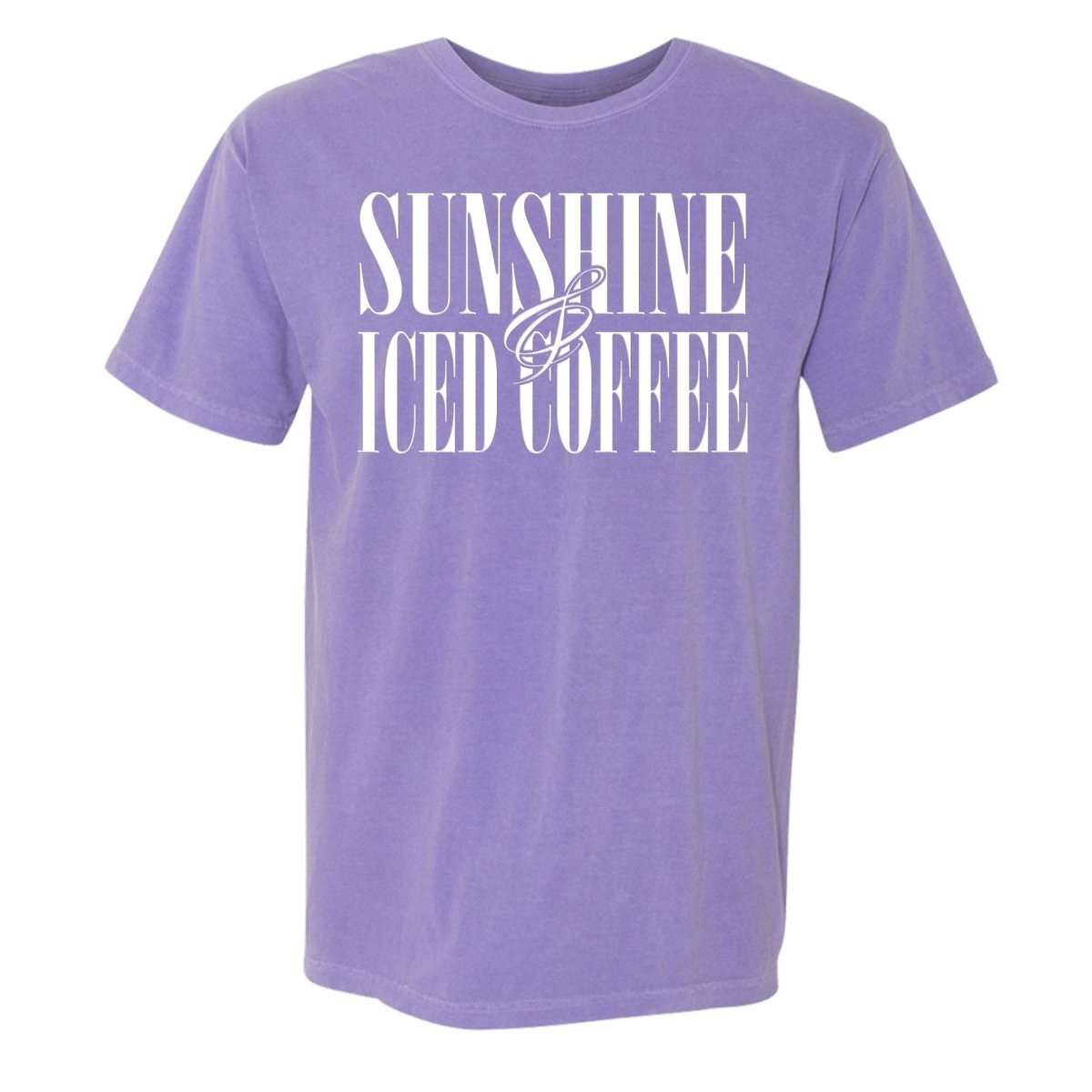 'Sunshine & Iced Coffee' PUFF T-Shirt from United Monograms