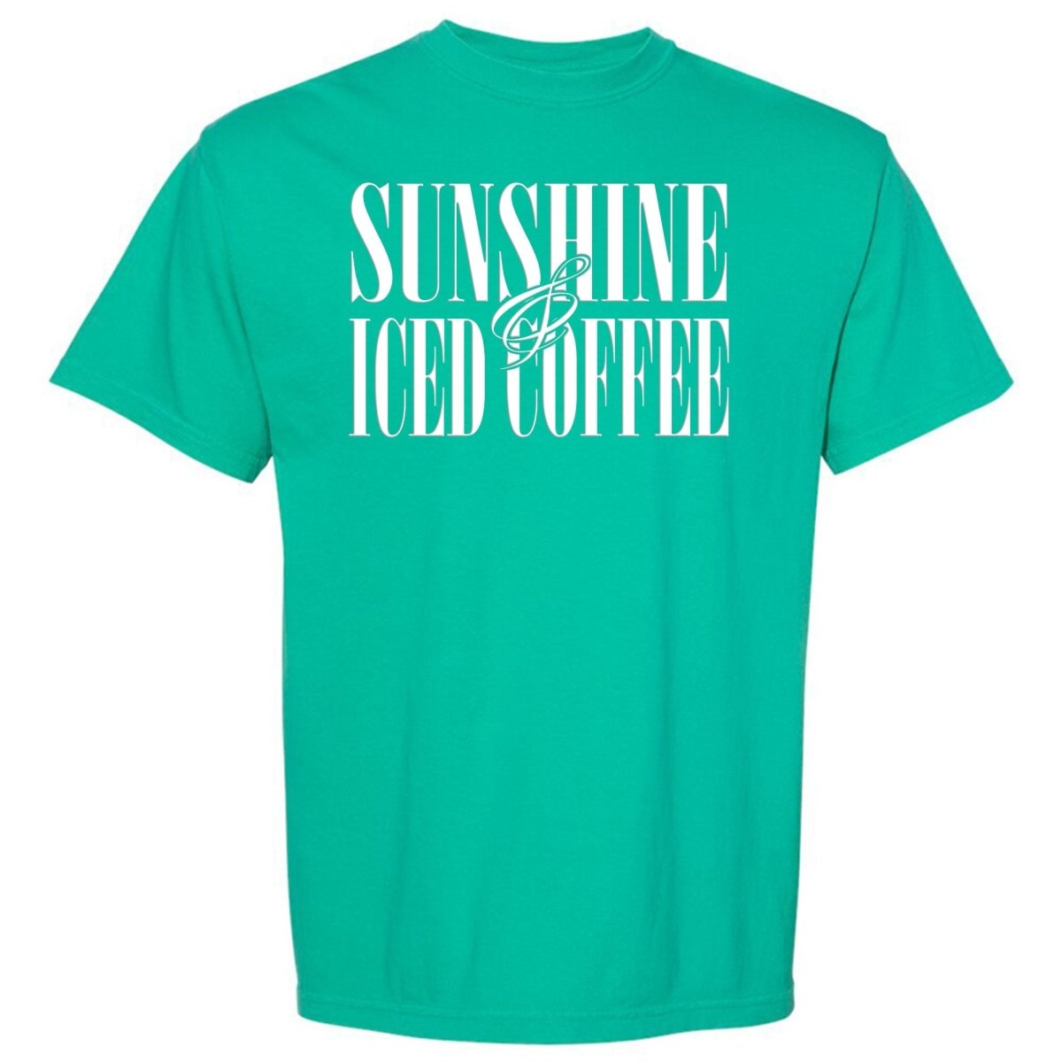 'Sunshine & Iced Coffee' PUFF T-Shirt from United Monograms
