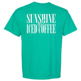 'Sunshine & Iced Coffee' PUFF T-Shirt from United Monograms