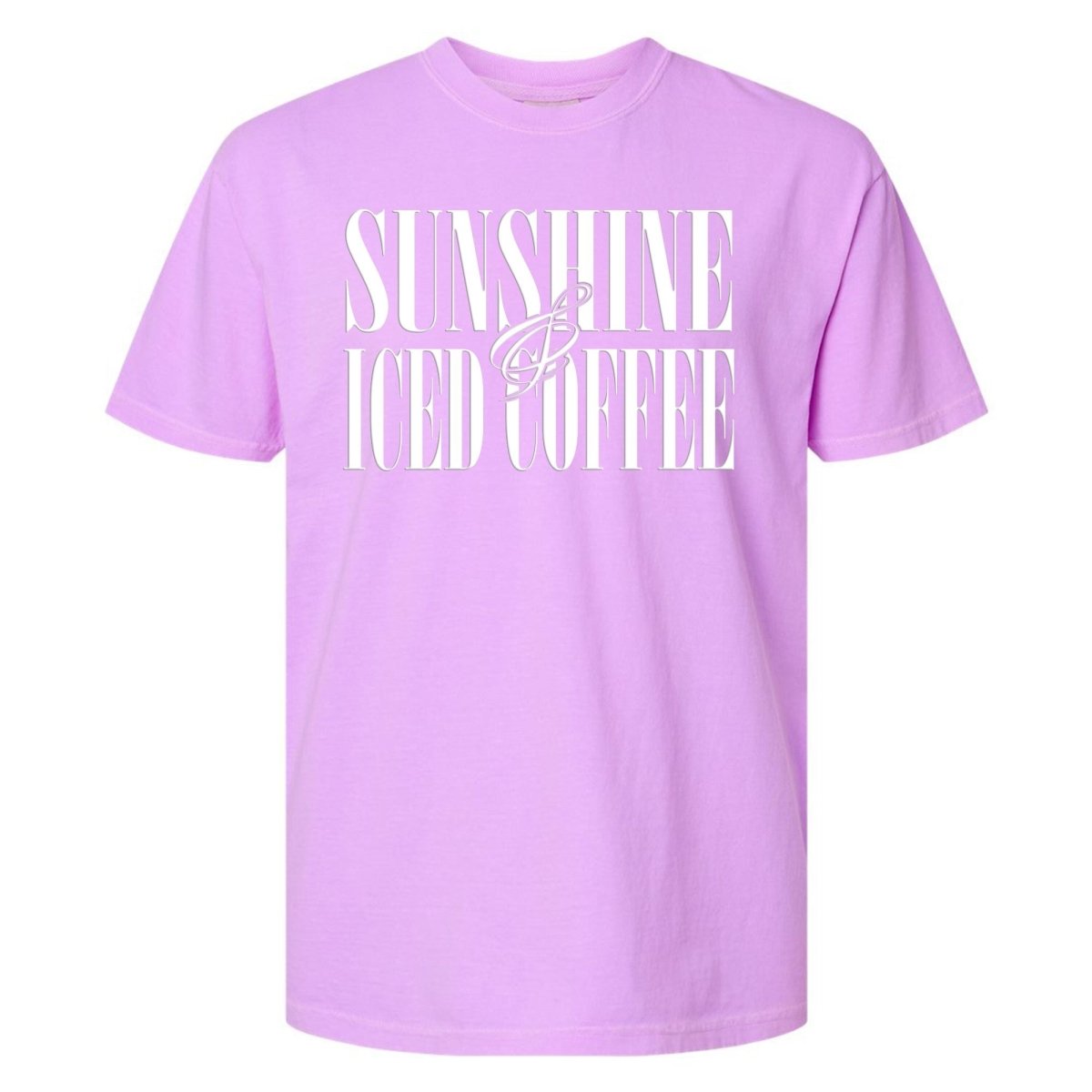 'Sunshine & Iced Coffee' PUFF T-Shirt from United Monograms