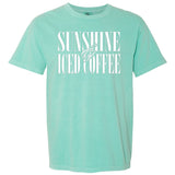'Sunshine & Iced Coffee' PUFF T-Shirt from United Monograms