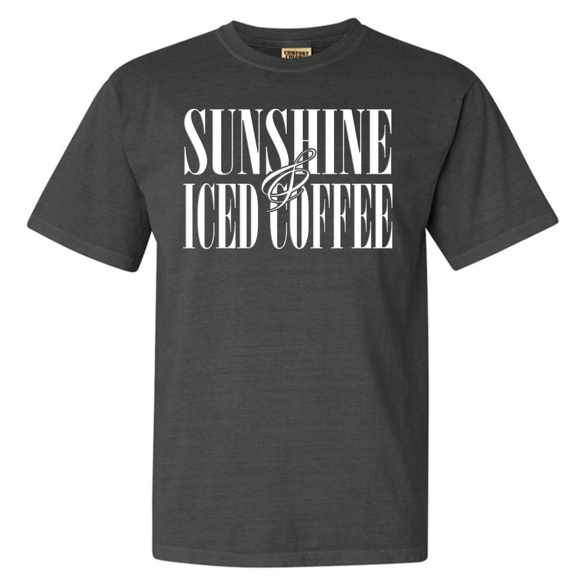 'Sunshine & Iced Coffee' PUFF T-Shirt from United Monograms