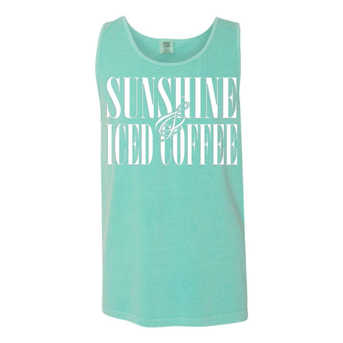 'Sunshine & Iced Coffee' PUFF Tank Top from United Monograms
