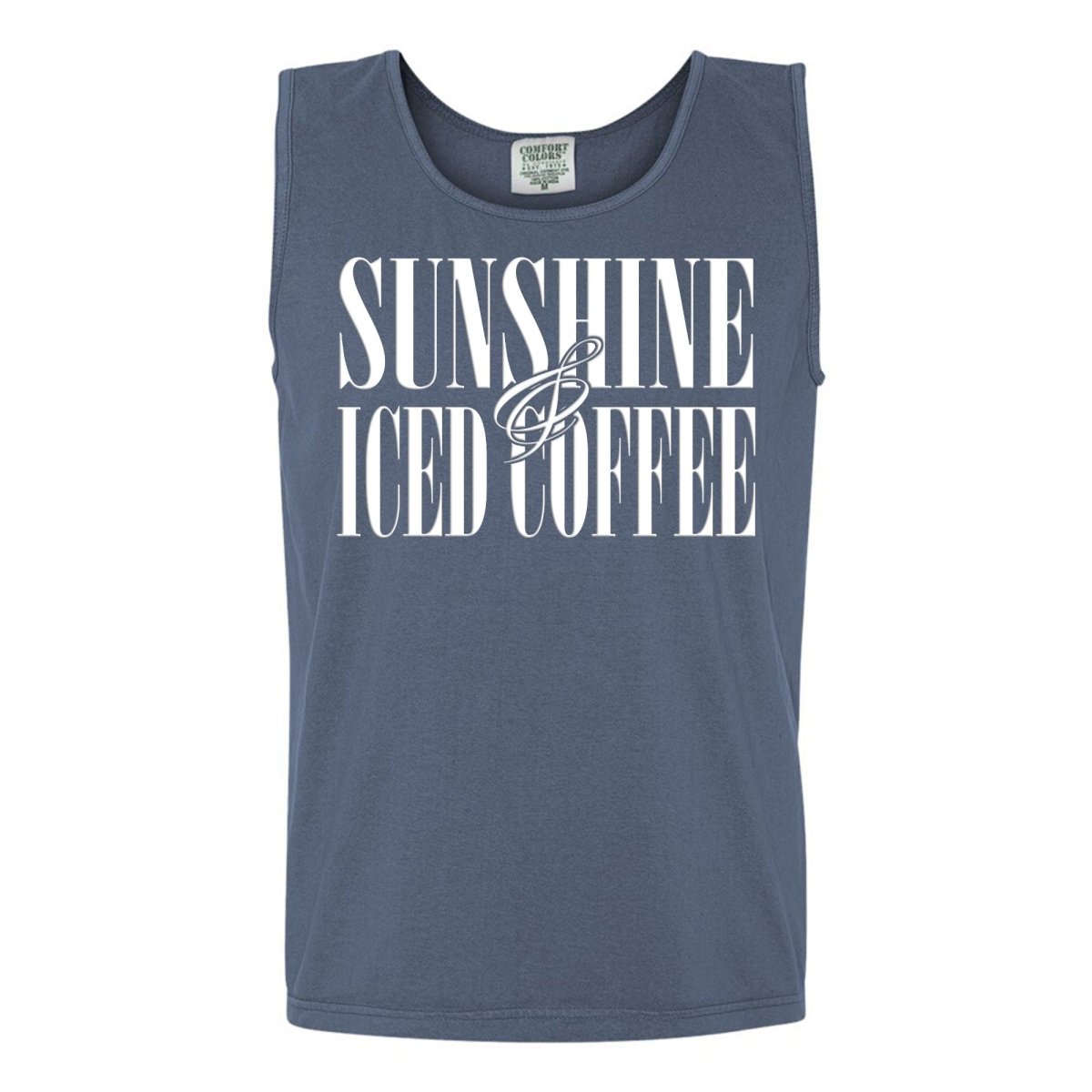 'Sunshine & Iced Coffee' PUFF Tank Top from United Monograms