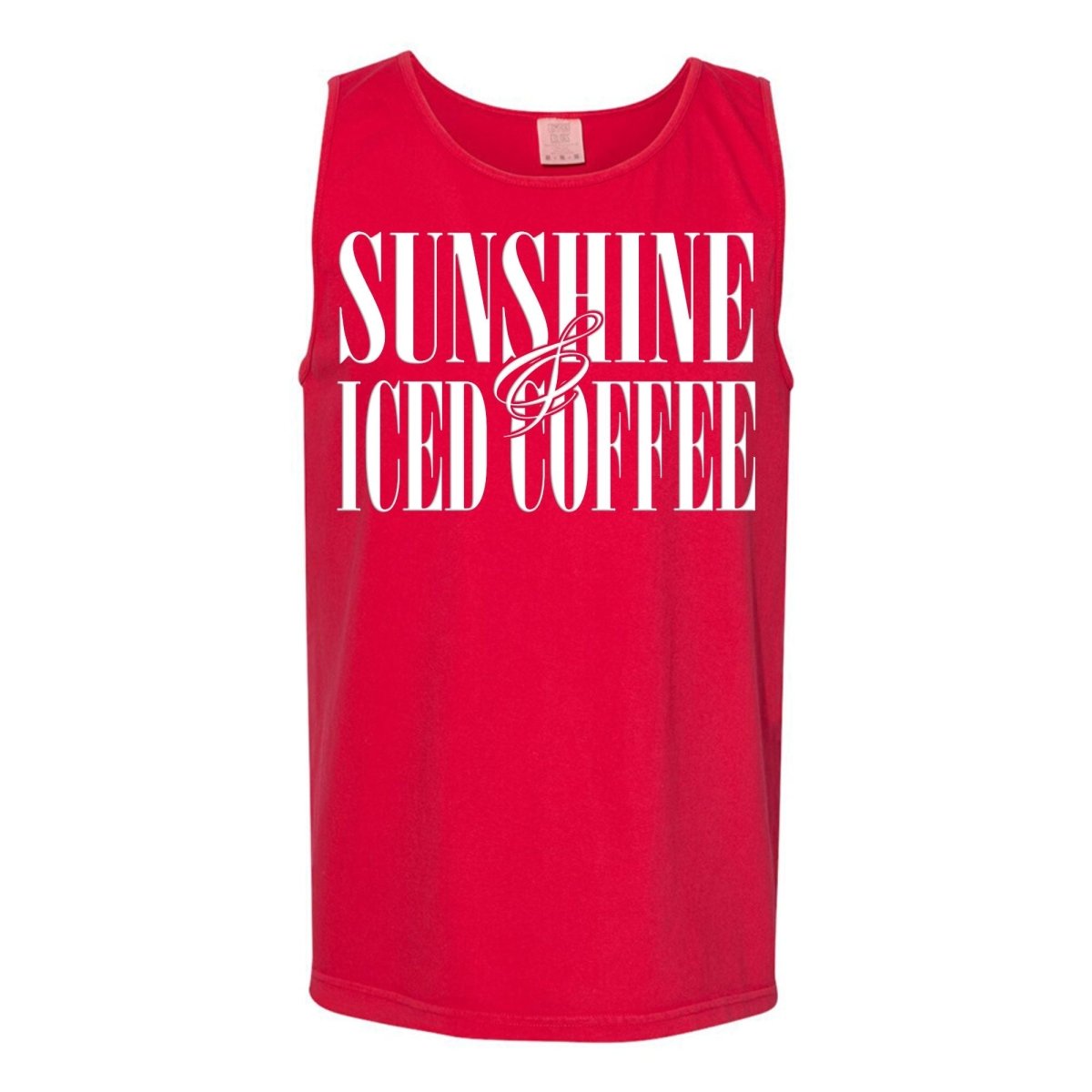'Sunshine & Iced Coffee' PUFF Tank Top from United Monograms