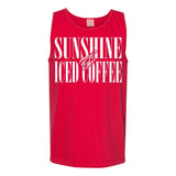 'Sunshine & Iced Coffee' PUFF Tank Top from United Monograms