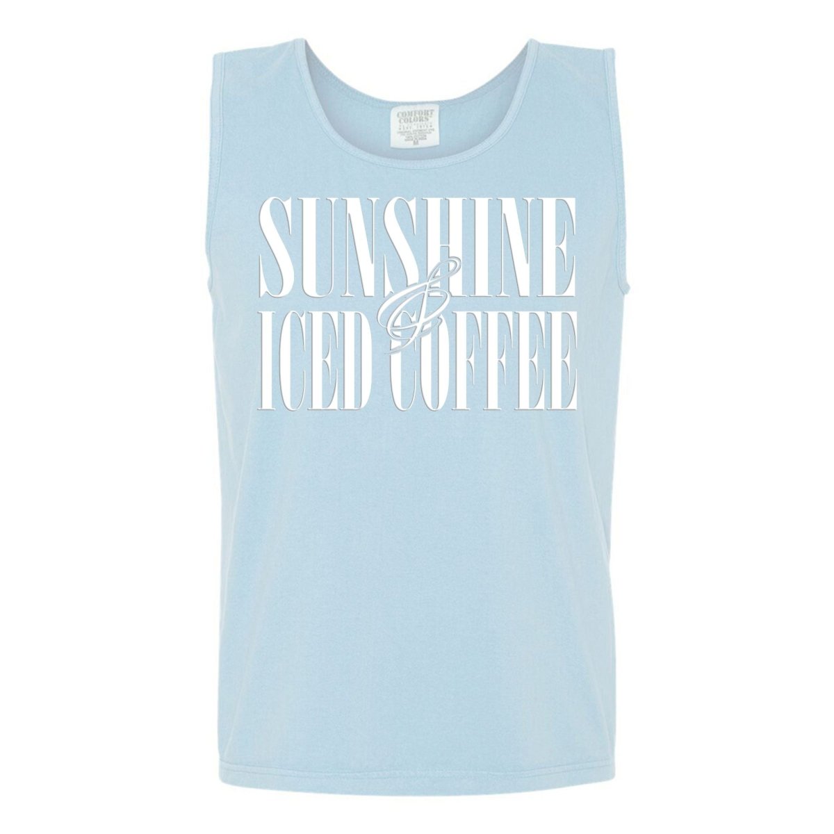 'Sunshine & Iced Coffee' PUFF Tank Top from United Monograms