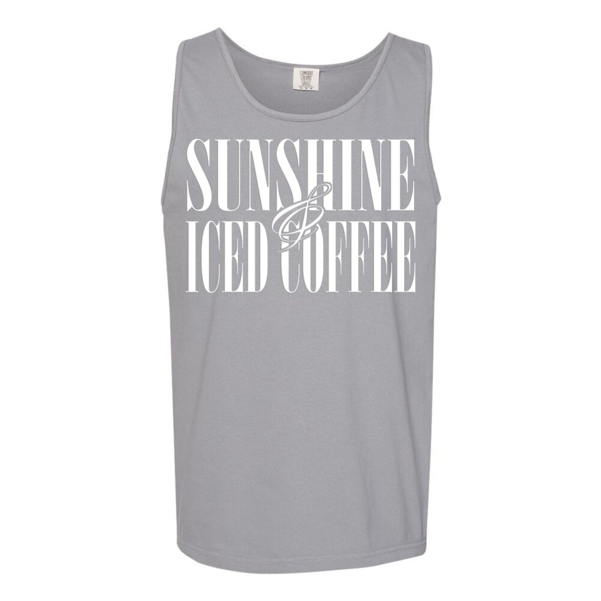'Sunshine & Iced Coffee' PUFF Tank Top from United Monograms
