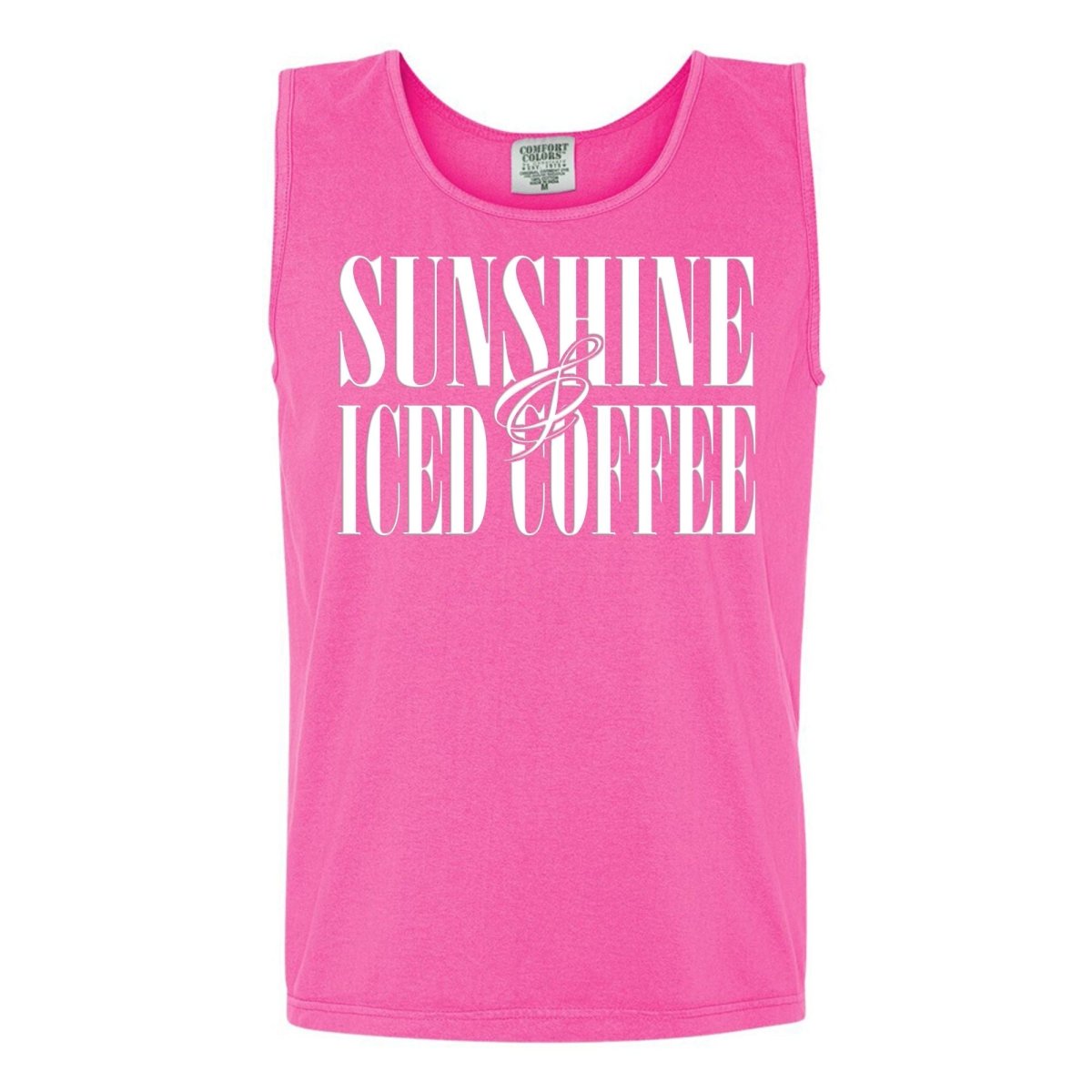 'Sunshine & Iced Coffee' PUFF Tank Top from United Monograms