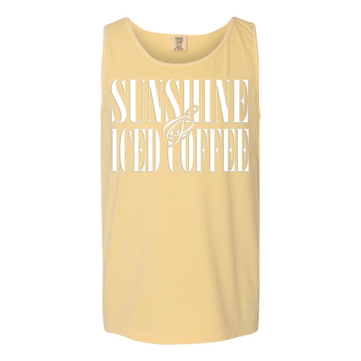 'Sunshine & Iced Coffee' PUFF Tank Top from United Monograms