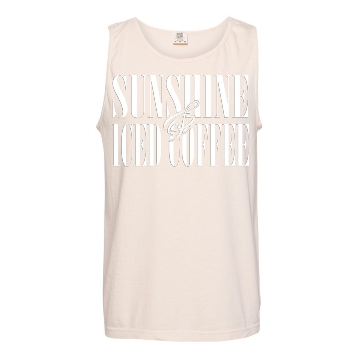'Sunshine & Iced Coffee' PUFF Tank Top from United Monograms