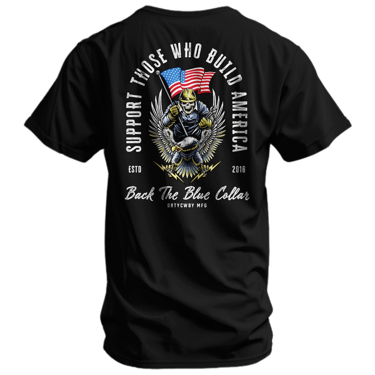 Back The Blue Collar Men's T-Shirt From Combat Iron Apparel