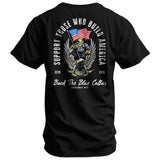 Back The Blue Collar Men's T-Shirt From Combat Iron Apparel