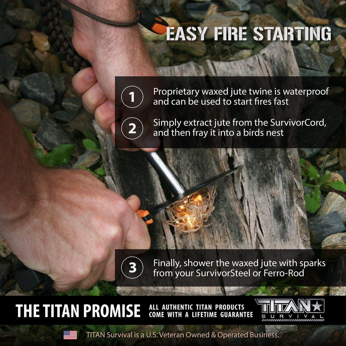 SurvivorCord Spool | REFLECTIVE-ORANGE from TITAN Survival