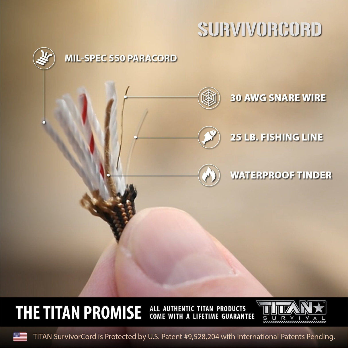 SurvivorCord Spool | REFLECTIVE-ORANGE from TITAN Survival