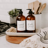 Amber 16oz Glass Countertop Dispenser Set of 2 - White Label From Sweet Water Decor