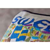 Sweden Hand-Embroidered Pillow from Quirks!