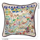 Sweden Hand-Embroidered Pillow from Quirks!