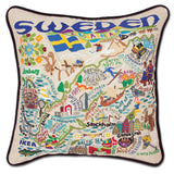 Sweden Hand-Embroidered Pillow from Quirks!