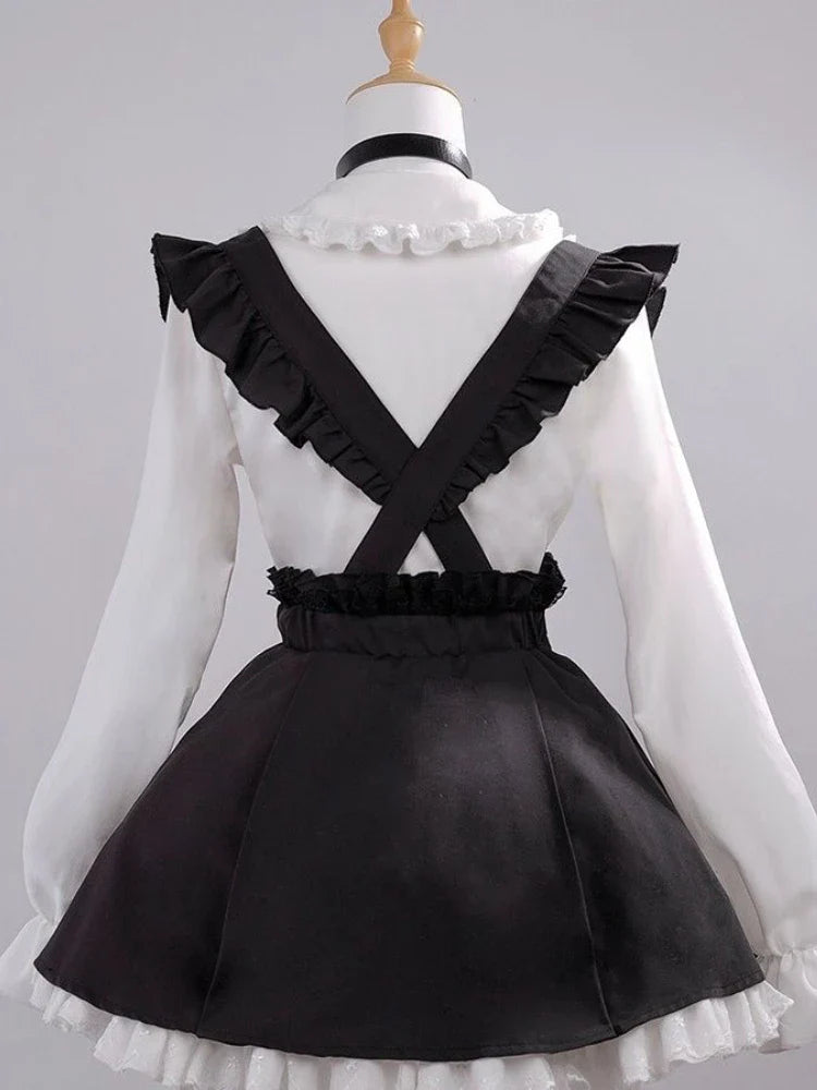 Black & White Sweet Lolita Blouse and Dress – Lace Ruffle Bow Detail From Kawaii Stop