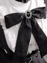 Black & White Sweet Lolita Blouse and Dress – Lace Ruffle Bow Detail From Kawaii Stop
