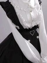 Black & White Sweet Lolita Blouse and Dress – Lace Ruffle Bow Detail From Kawaii Stop