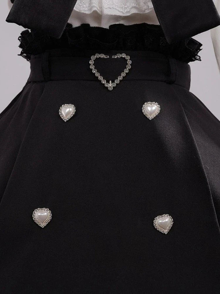 Black & White Sweet Lolita Blouse and Dress – Lace Ruffle Bow Detail From Kawaii Stop
